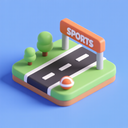 icon_sports_road_3d_isometric icon preview