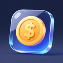 icon_technology_coin_glassy icon preview