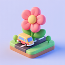 icon_transportation_flower_3d_isometric icon preview