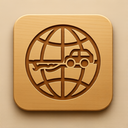 icon_transportation_globe_embossed icon preview