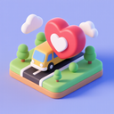 icon_transportation_heart_3d_isometric icon preview