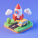 icon_transportation_rocket_3d_isometric icon preview