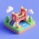 icon_travel_bridge_3d_isometric icon preview