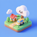 icon_travel_cloud_3d_isometric icon preview