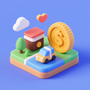 icon_travel_coin_3d_isometric icon preview