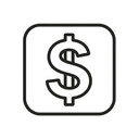 icon_travel_dollar_sign_minimal_outline icon preview