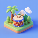 icon_travel_drum_3d_isometric icon preview