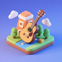 icon_travel_guitar_3d_isometric icon preview