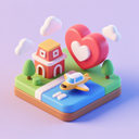 icon_travel_heart_3d_isometric icon preview