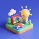 icon_travel_light_bulb_3d_isometric icon preview