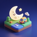 icon_travel_moon_3d_isometric icon preview