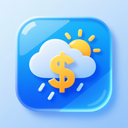 icon_weather_dollar_sign_glassy icon preview