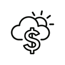 icon_weather_dollar_sign_minimal_outline icon preview