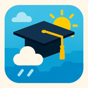 icon_weather_graduation_cap_geometric icon preview