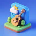 icon_weather_guitar_3d_isometric icon preview