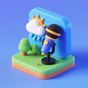 icon_weather_microphone_3d_isometric icon preview
