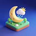 icon_weather_moon_3d_isometric icon preview