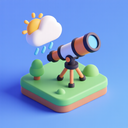 icon_weather_telescope_3d_isometric icon preview