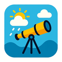 icon_weather_telescope_flat_design icon preview