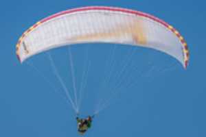 Free download 02.04.2017 / Paraglider (Borut Gumilar) / Soaring after winch tow / at Moravske Toplice free photo or picture to be edited with GIMP online image editor