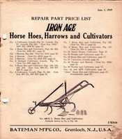 Free download 1919, Repair Parts Price List, Iron Age Horse Hoes, Harrows And Cultivators Master Catalog free photo or picture to be edited with GIMP online image editor