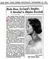 Free download 1954 Engagement Benes Brzezinski free photo or picture to be edited with GIMP online image editor