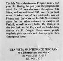 Free download 1973 ISLA VISTA CA 93017 MAINTENANCE PROGRAM   free photo or picture to be edited with GIMP online image editor