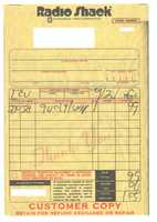 Free download 1980s Radio Shack Receipt free photo or picture to be edited with GIMP online image editor