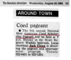 Free download 1992 Scarborough American Coed Pageant In Hawaii Jack Cione Is Directing The Pageant And Entertainment Program 1 free photo or picture to be edited with GIMP online image editor