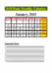 Free download 2015 Basic Monthly Calendar DOC, XLS or PPT template free to be edited with LibreOffice online or OpenOffice Desktop online