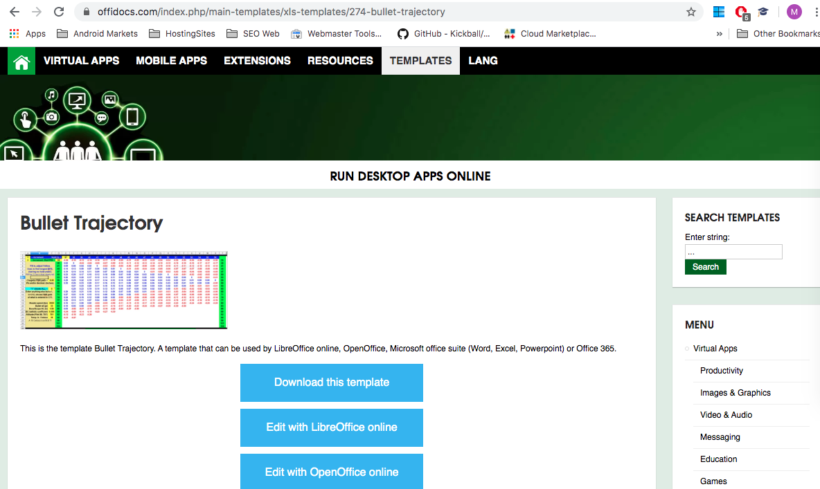 Use free Microsoft Excel Templates with OffiDocs