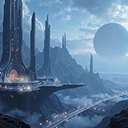 A breathtaking scifi fantasy  screen for extension Chrome web store in OffiDocs Chromium