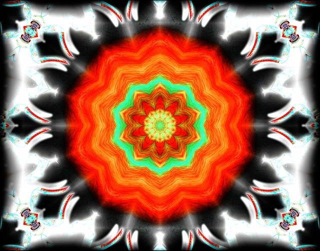 Free download Abstract Kaleidoscope Colored -  free illustration to be edited with GIMP free online image editor