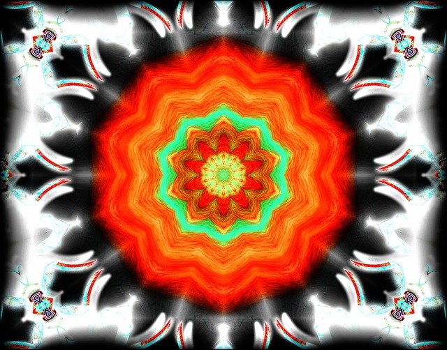Free download Abstract Kaleidoscope Colored -  free illustration to be edited with GIMP free online image editor