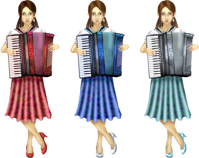 Free download Accordion Women Girl -  free illustration to be edited with GIMP free online image editor