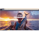 A child sits on a small boat drifting in the blue sea.  screen for extension Chrome web store in OffiDocs Chromium