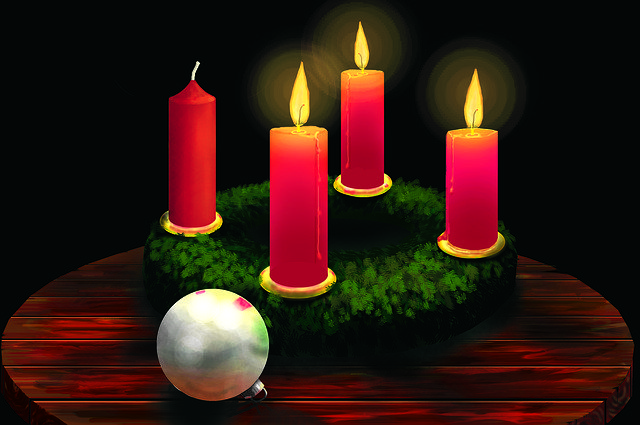 Free download Advent Wreath Candles Christmas -  free illustration to be edited with GIMP free online image editor