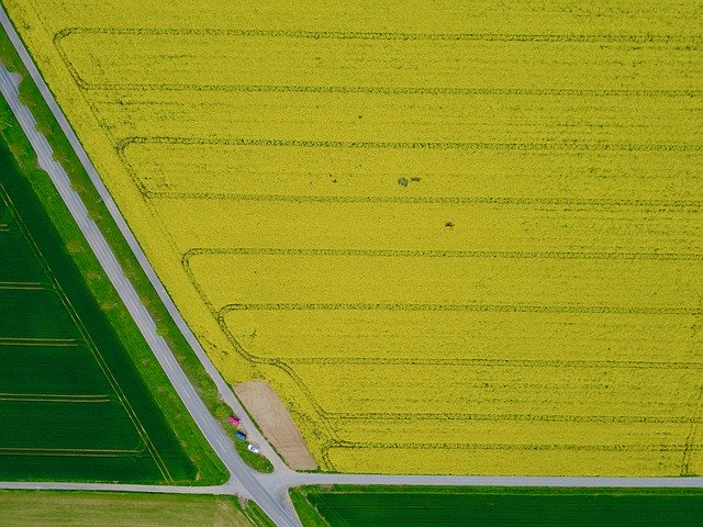 Descărcare gratuită Aerial View Field Agriculture - fotografie sau imagini gratuite pentru a fi editate cu editorul de imagini online GIMP