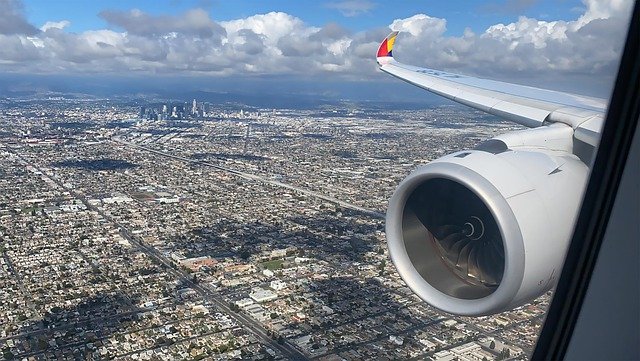 Free download aerial view los angeles plane free picture to be edited with GIMP free online image editor
