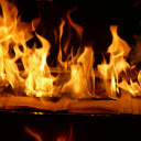 A fire is burning in a box with a book  screen for extension Chrome web store in OffiDocs Chromium