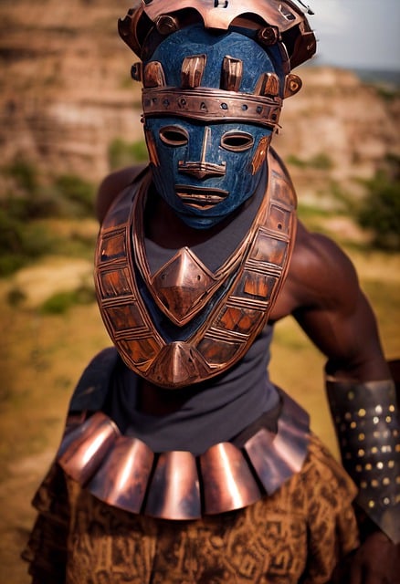 Kostenloser Download des kostenlosen Bildes der afrikanischen Krieger-Afro-Kulturmaske, das mit dem kostenlosen Online-Bildeditor GIMP bearbeitet werden kann