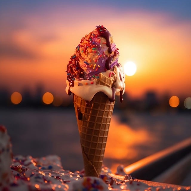 Free download ai generated ice cream cone sunset free picture to be edited with GIMP free online image editor