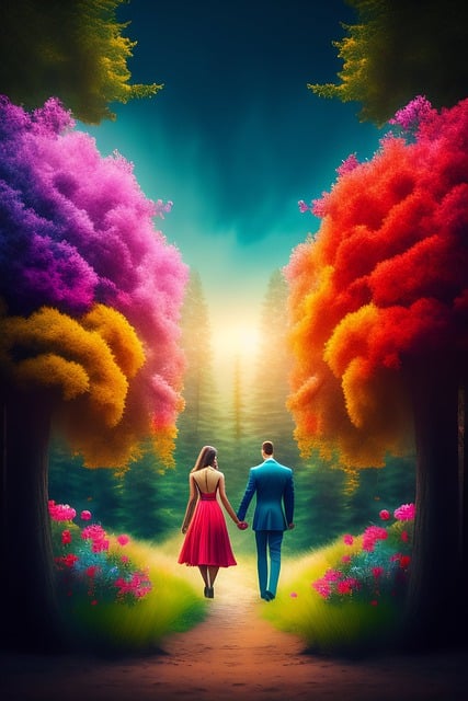 Free download ai generated love couple garden free picture to be edited with GIMP free online image editor