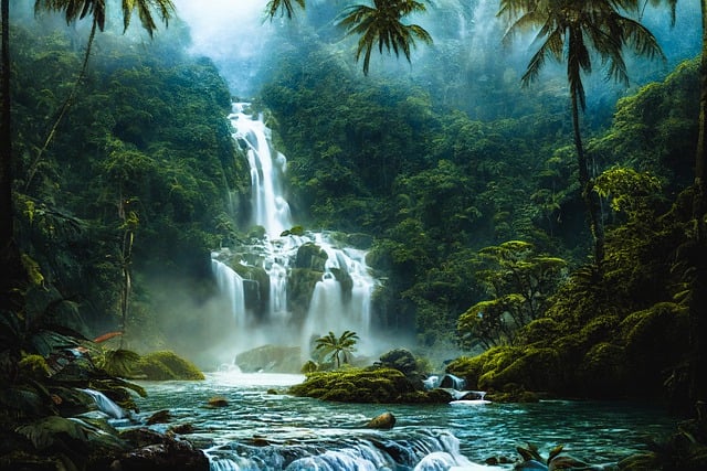 Free download ai generated tropical jungle free picture to be edited with GIMP free online image editor