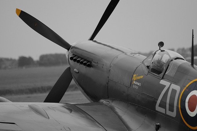 Free download aircraft spitfire monochrome free picture to be edited with GIMP free online image editor