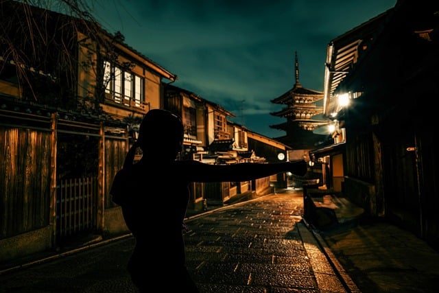 Free download alley street houses pagoda night free picture to be edited with GIMP free online image editor