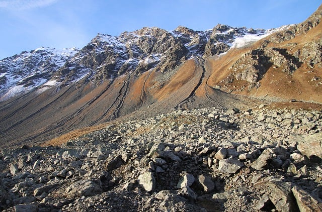 Free download alpine rubble field mountains snow free picture to be edited with GIMP free online image editor