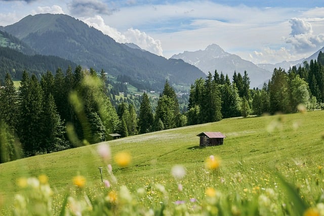 Free download alps bank mountains mountain hut free picture to be edited with GIMP free online image editor