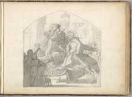 Free download A Man and a Monkey Riding on Horseback (in Sketch Book With Drawings on Twenty-six Leaves) free photo or picture to be edited with GIMP online image editor