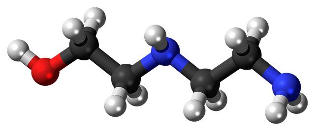 تحميل مجاني Aminoethylethanolamine Ball Stick - رسم توضيحي مجاني ليتم تحريره باستخدام محرر الصور المجاني على الإنترنت GIMP